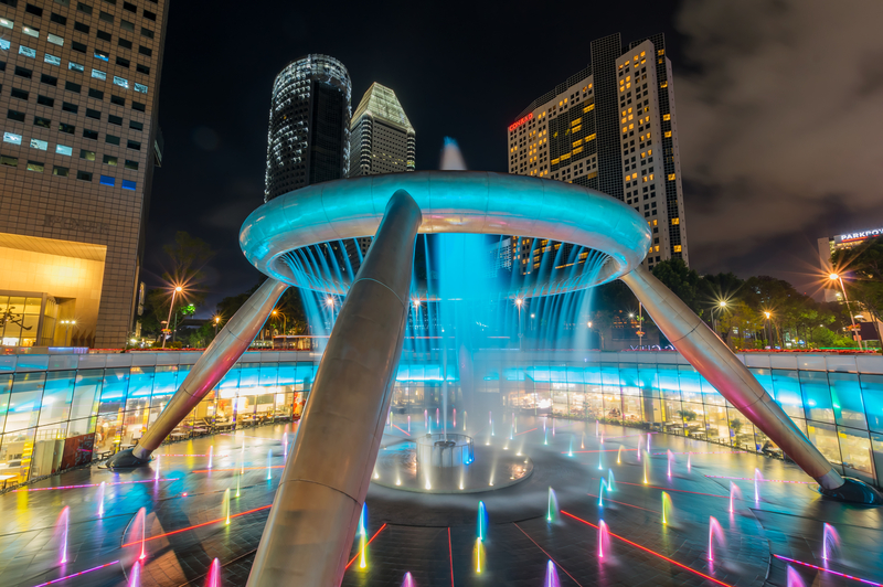 Fountain in Singapore to signify Aviation Festival Asia.