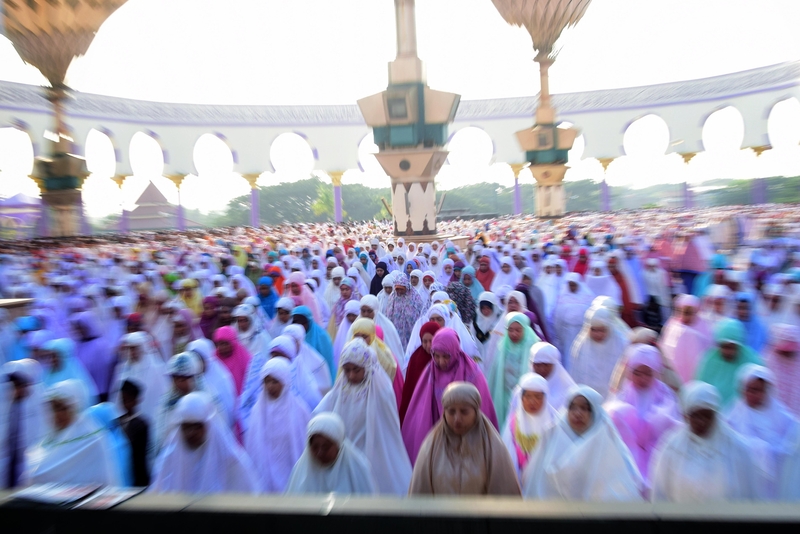 Muslims observing Eid al-Adha.