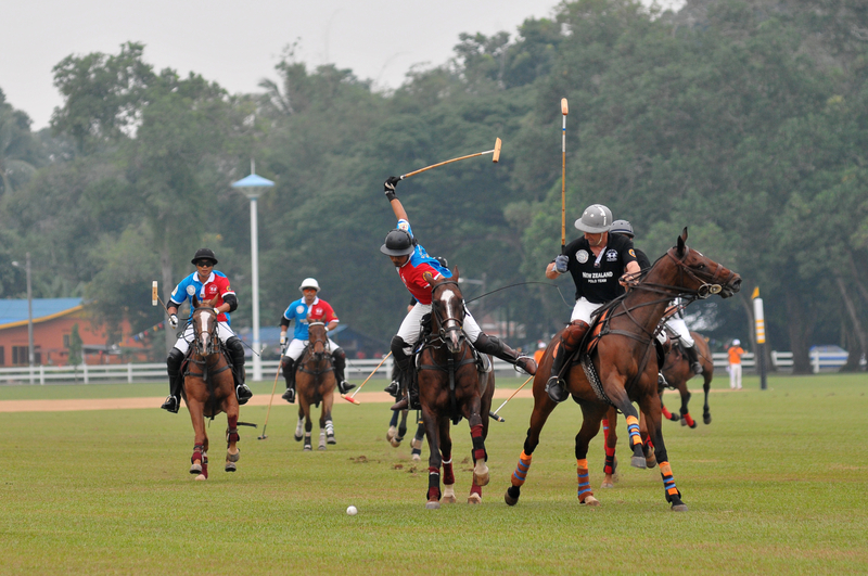 Polo teams competing on the grass field at the FIP World Polo Championship.