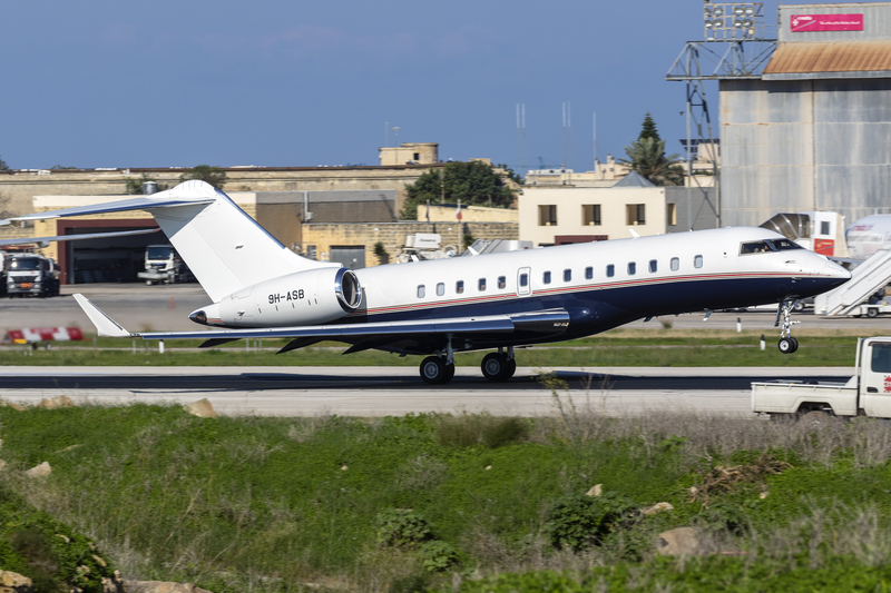 Private jet landing in Malta for the MACE - Malta Aviation Conference and Expo.