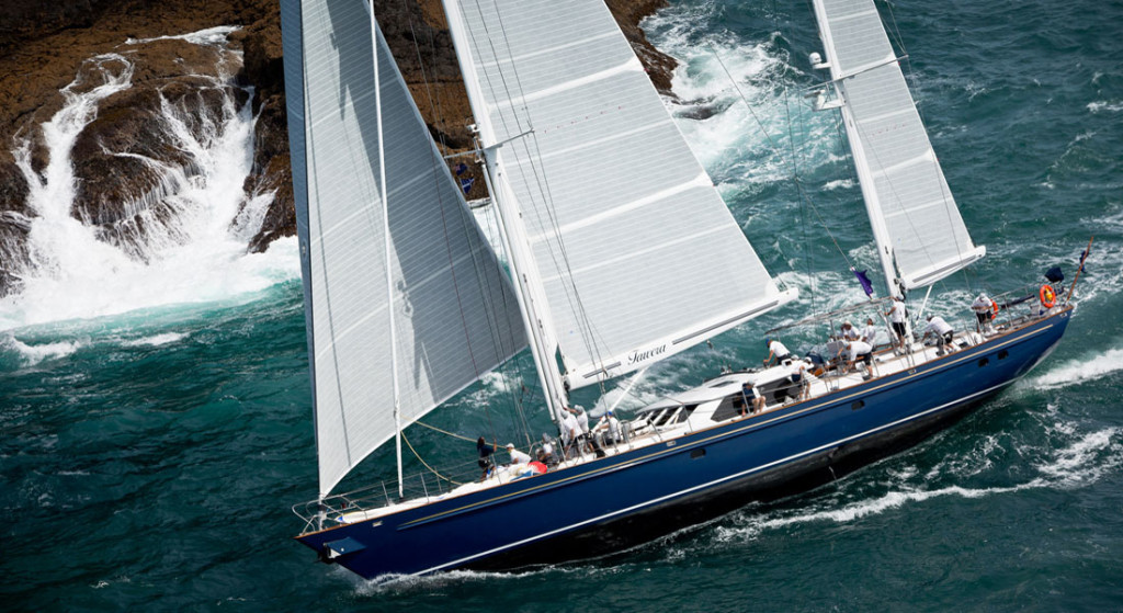 Superyacht racing at the New Zealand Millennium Cup.