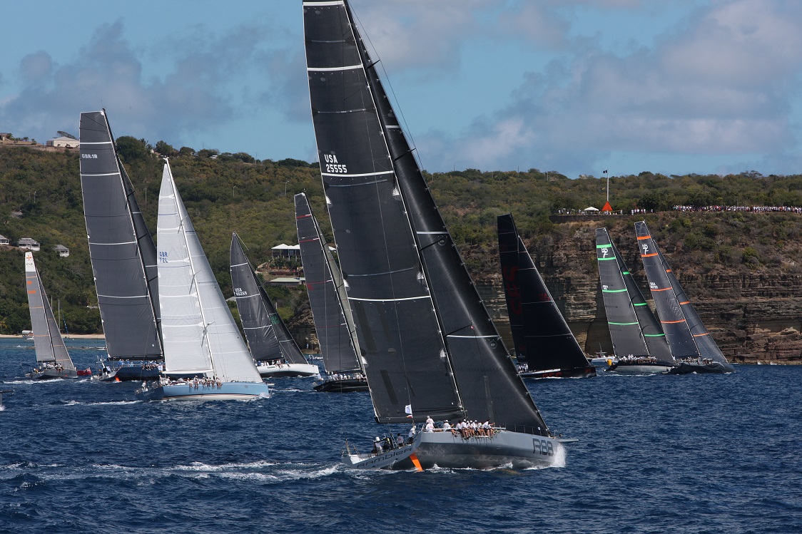 Multiple yachts racing at the RORC Caribbean 600.