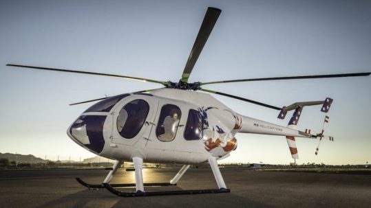 Helicopter parked at Rotor Tech Australia.