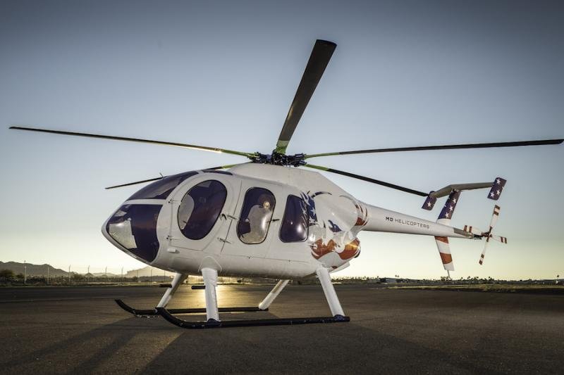Helicopter parked at Rotor Tech Australia.