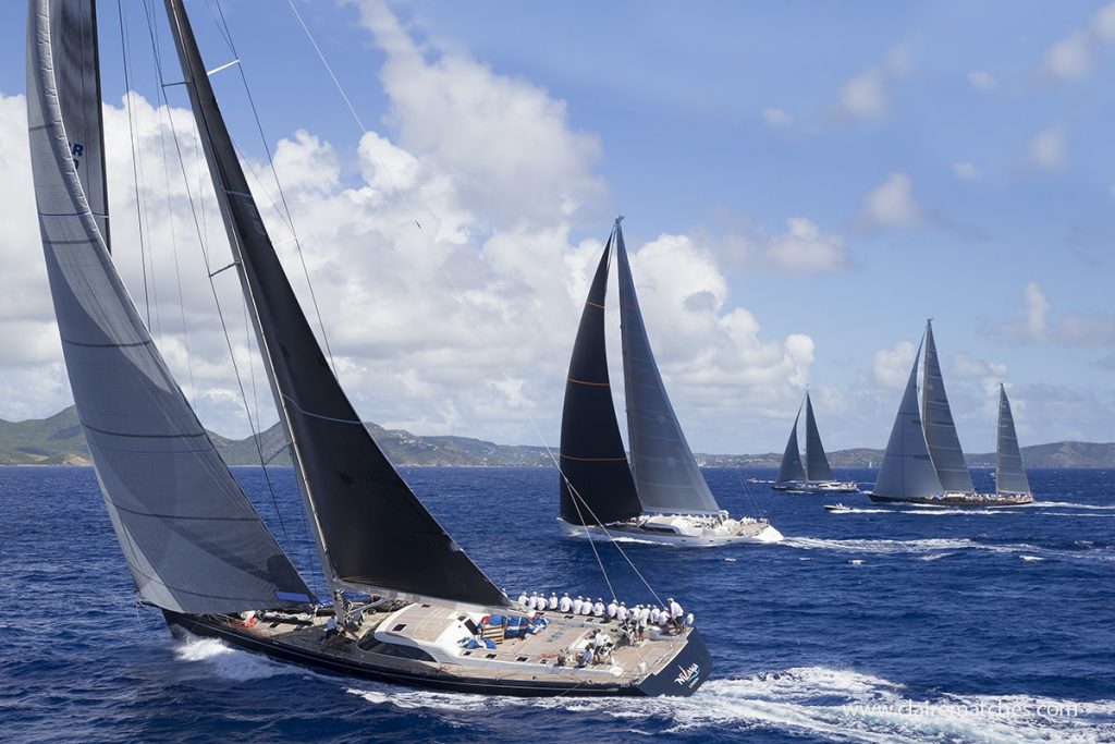 Yachts racing at the Superyacht Challenge Antigua.