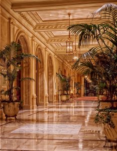 Lobby of one of the best luxury hotels in San Francisco vacation.